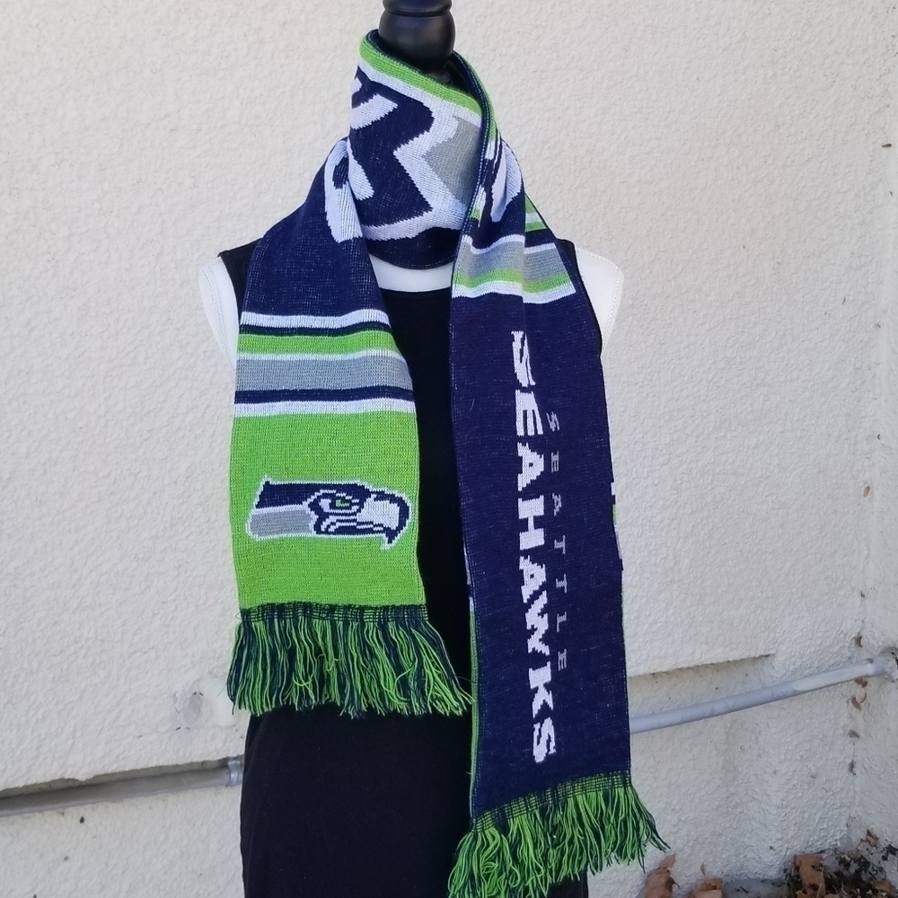 Seattle Seahawks NFL scarf green navy white gray